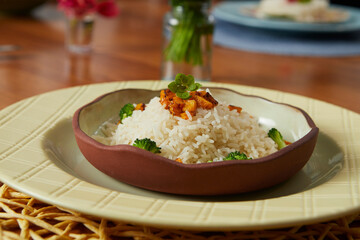 rice and salad