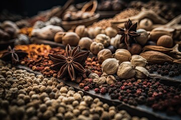 Variety of spices. Spices composition