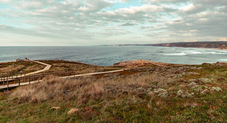 coastal Landscape  in the Natural Park of Southwest Alentejo and Costa Vicentina at the beach Bordeira
Nature Travel South portugal Vicentine Coast