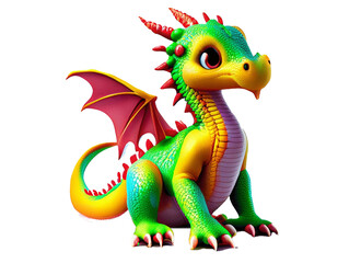 Obraz premium colorful baby Dragon Clipart png Sublimation ai generative