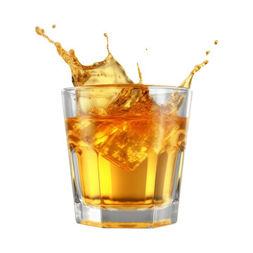 Glass of juice on a transparent background. cut out png