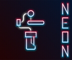 Glowing neon line Gimbal stabilizer for camera icon isolated on black background. Colorful outline concept. Vector