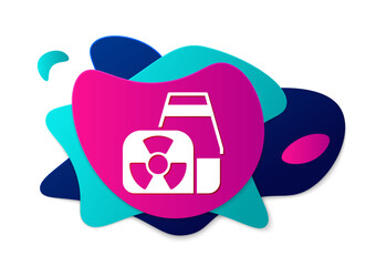 Color Nuclear power plant icon isolated on white background. Energy industrial concept. Abstract banner with liquid shapes. Vector
