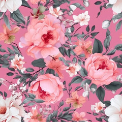 pink backgrounds with floral delight