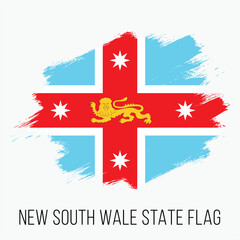 Obraz na płótnie Canvas Australian State New South Wales Vector Flag Design Template. New South Wales Flag for Independence Day. Grunge New South Wales Flag