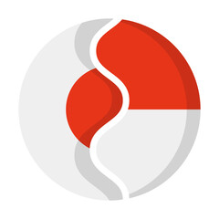 Mixed Japanese and Indonesian flag icons. Vector.