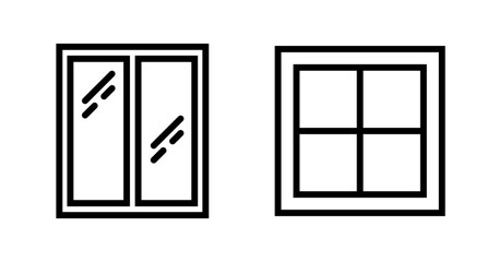 Simple window icon set. Glass window icon set. Vector.