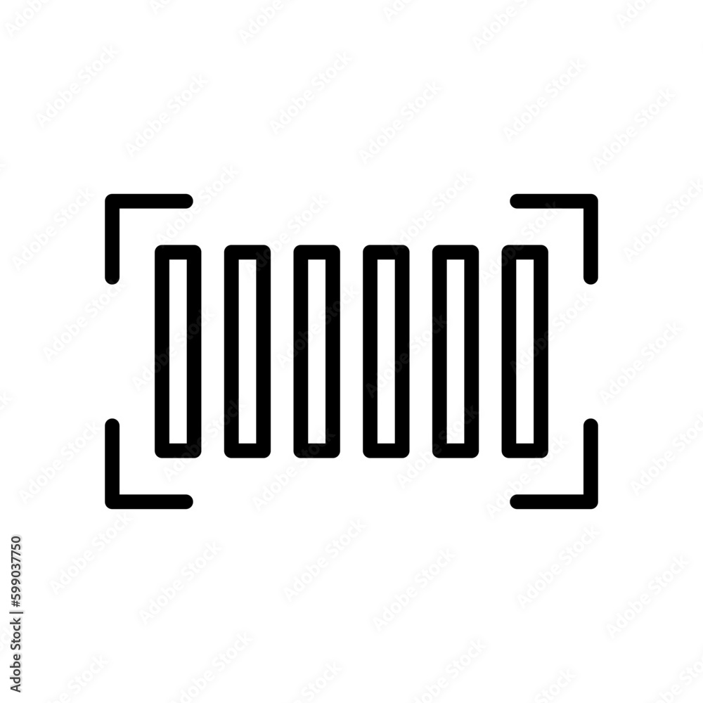 Poster simple barcode scanning icon. product code. vector.