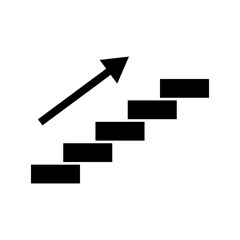 Stairs and arrow icon. Vector.