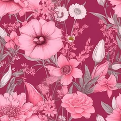 Sierkussen pink floral sensation backgrounds © Jaaza