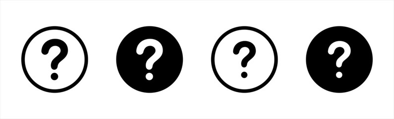 Question mark icon. Question mark simple black style symbol sign for apps and website, vector illustration.