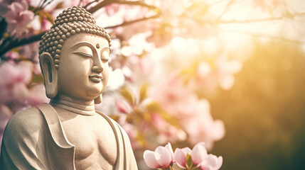 Buddha background. Illustration AI Generative.