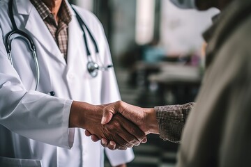 Doctor checks a tablet while working. Generative AI