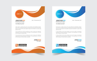 The Best Corporate Letterhead Template Design. Abstract vector layout background set. Flyer Layout with Geometric, poster flyer pamphlet brochure cover design layout space for photo background.
