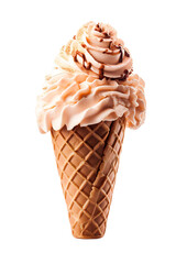  Ice-cream dessert isolated on the transparent Background. Generative AI