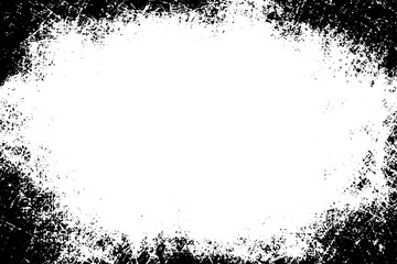 Grunge border vector texture background. Abstract frame overlay. Dirty and damaged backdrop. Vector graphic illustration with transparent white. EPS10.