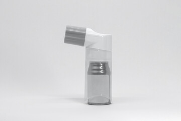 Medical spray for people with asthma and breathing problems, isolated.