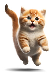 Obraz premium cute jumping cat, isolated background. Generative Ai