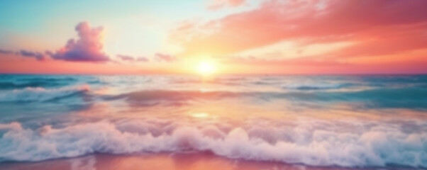 Fototapeta na wymiar Inspirational calm sea with sunset sky. Meditation ocean and sky background. Pastel Colorful horizon over the water, pink , orange beautiful nature landscape sea beach