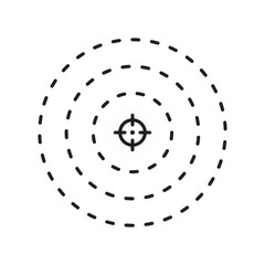 Aim vector icon. Dart target flat sign design. Military enemy aim symbol pictogram. UX UI icon