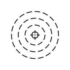 Aim vector icon. Dart target flat sign design. Military enemy aim symbol pictogram. UX UI icon