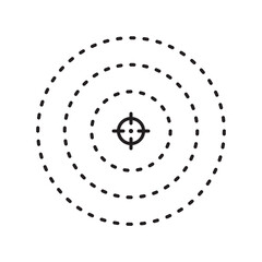 Aim vector icon. Dart target flat sign design. Military enemy aim symbol pictogram. UX UI icon