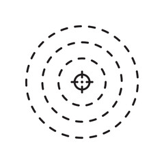 Aim vector icon. Dart target flat sign design. Military enemy aim symbol pictogram. UX UI icon