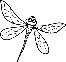 dragonfly lineart illustration. hand-drawn dragonfly illustration