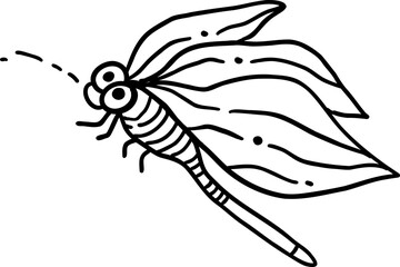 dragonfly lineart illustration. hand-drawn dragonfly illustration