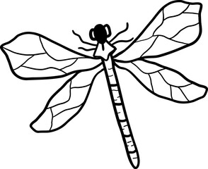 dragonfly lineart illustration. hand-drawn dragonfly illustration