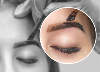 The make-up artist does Long-lasting styling of the eyebrows and will color the eyebrows. Eyebrow...