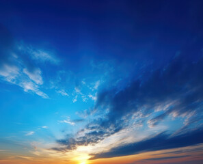 Fototapeta premium a blue sunset fantasy sky.