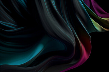 Dark black matte cloth with gradient + cathode-ray display, rgb color displacement, chromatic aberration, Generative AI
