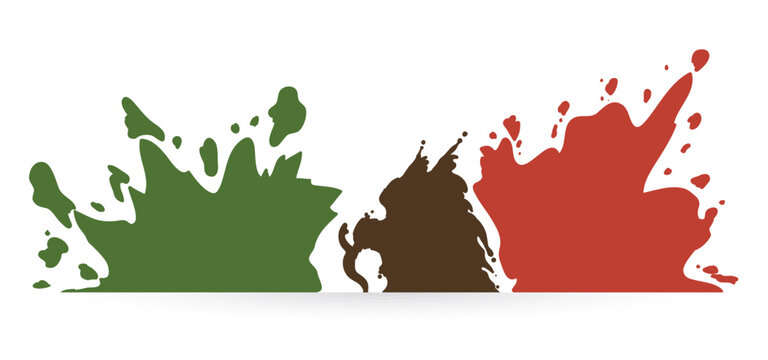 Paint splashes depicting the flag of Mexico, Vector illustration