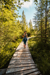 Mountain landscape in Slovakia mountains, Juranova dolina - valley in The Western Tatras national park, oravice, Orava region. Educational trail through the bog © Zedspider