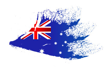 Brush painted flag of Australia