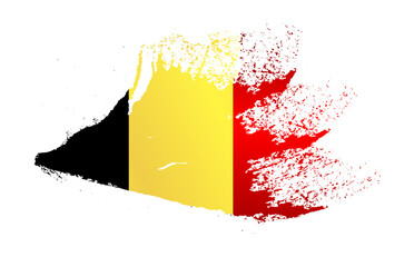Brush painted flag of Belgium