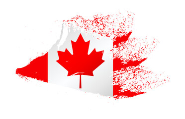 Brush painted flag of Canada
