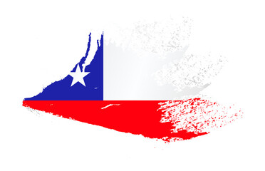Brush painted flag of Chile