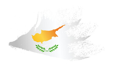 Brush painted flag of Cyprus