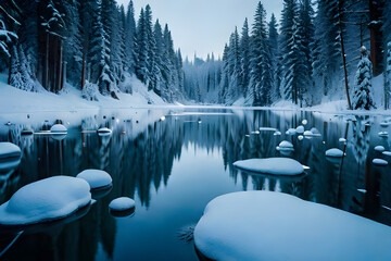 Fototapeta premium snow covered trees