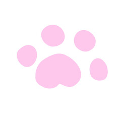 Hand drawn of Cat Paw Dog Paw vector icon illustration calico kitten footprint logo character cartoon ginger doodle illustration sign , cat symbols.