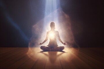 Divine Ascension: Yoga and Meditation for Spiritual Enlightenment. Generative AI.