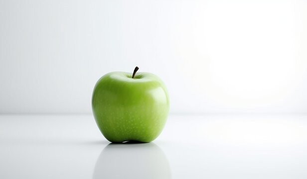 Fresh Green Apple Isolated on White Background. Generative AI.