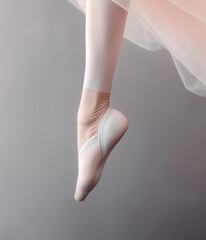 Female ballet dancer feet. AI generated image.