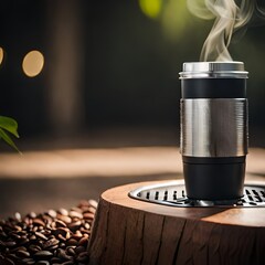 Fototapeta na wymiar Kaffeetasse mit Kaffeebohnen