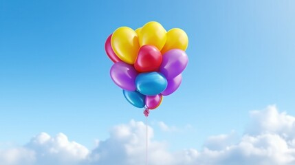Fototapeta na wymiar Colorful rainbow air balloons. Illustration AI Generative