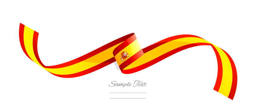Spain flag ribbon vector illustration. Spain flag ribbon on abstract isolated on white color background