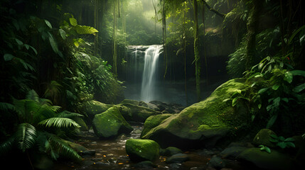 waterfall in jungle