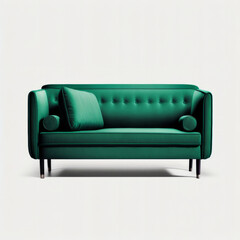 Modern sofa isolated. Illustration AI Generative.